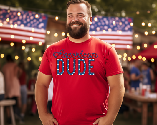 American Dude Mens 4th Of July Patriotic Graphic Tee