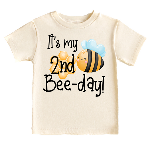 It's my 2nd Bee Day Bee Themed Birthday Tee White & Cream Options